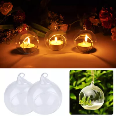 Buy 8cm Clear Glass Balls Christmas Baubles Sphere Fillable Xmas Tree Ornament Decor • 8.95£
