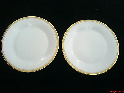 Buy ROYAL DOULTON BONE CHINA White + 2 Gold Bands 6  ¼ Inch Plates X2 (20 Available) • 9.99£