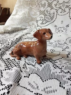 Buy Beswick Vintage Ceramic Dashchund  Dog Tan Figurine. • 18£