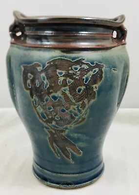Buy Germany Vintage Stamped Retro Art Pottery Vase Blue / Brown • 22.30£