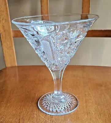 Buy Imperial Glass Mogul Variant Stars Clear Stem #612 Flared Round Compote Martini • 19.42£