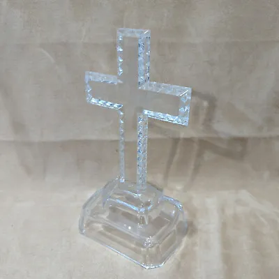Buy Crystal Standing Cross Cut Glass Christian 9.5  Tall • 42.67£