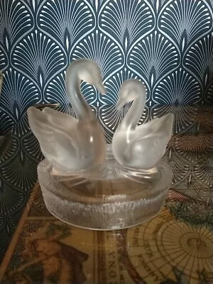 Buy Beautiful Condition Opaque Swans Heavy Glass Ornament • 12.95£