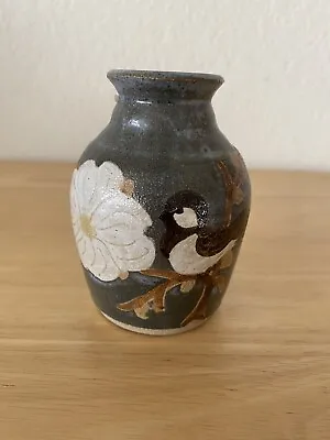 Buy Hand Thrown Signed Glazed Stoneware Ceramic Vase 4” Tall • 23.12£