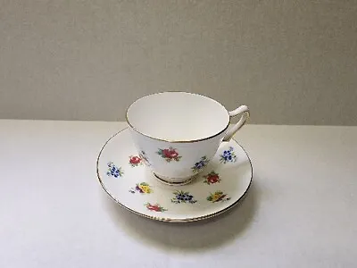 Buy Staffordshire Crown Teacup & Saucer Flowers Fine Bone China England Floral 1801 • 13.62£