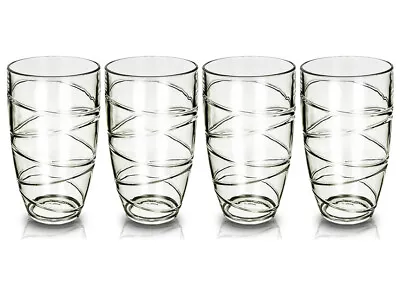 Buy Livivo 4/8/12 Deluxe Swirl Plastic Acrylic Hi Ball Tumblers Lrg Drinking Glasses • 118.99£