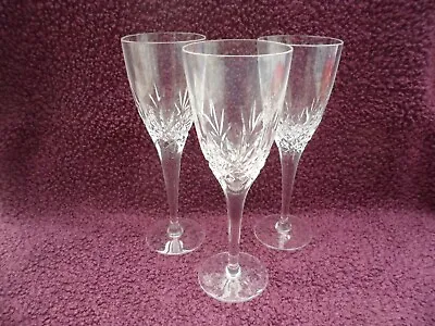 Buy Three Vintage Edinburgh Crystal Galloway Pattern Cut Glass Champagne Flutes. • 44.99£