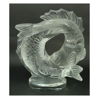 Buy GENUINE LALIQUE Clear Crystal Double Fish Sculpture 10571800 FREE UK DELIVERY • 1,300£