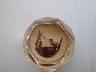Buy Antique Victorian Faceted Glass Paperweight St. Canice's Cathedral Kilkenny • 8.50£