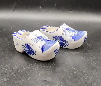 Buy Vtg Set Of Delft Blue Ceramic Clogs Figurines • 12.31£