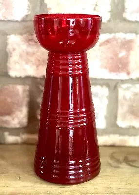 Buy Rare And Stunning Vintage Ruby Red Scandinavian Glass Hyacinth Vase • 45£