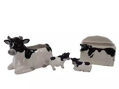 Buy Otagiri Novelty Pottery Cow Design Bundle Home Decor Accessories Storage Retro  • 9.99£