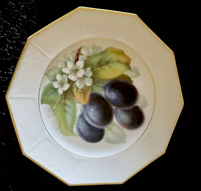Buy Bavarian Fruit Plum Plate Floral Branch Hand Painted German Fruit Desert • 26.51£