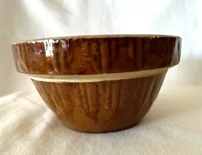 Buy VTG Yellow Ware Nesting Mixing Bowl Brown Picket Fence  USA 5 3/4  • 18.92£