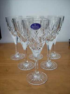 Buy 6 X Royal Doulton Crystal Canterbury 7.5  Wine Glasses • 63.99£