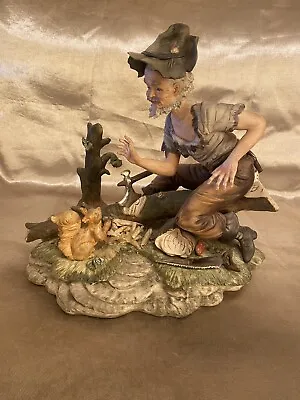 Buy Capodimonte Large Woodcutter And Squirrel Figurine (signed) Excellent Condition • 99.99£