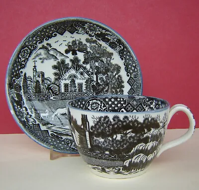 Buy Pearlware Cup & Saucer Horses C1820 • 30£