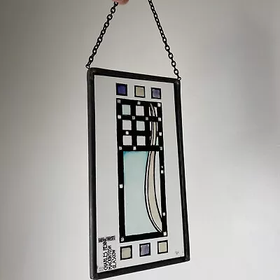Buy Stained Art Glass Hanging, Charles Rennie Mackintosh Glasgow, Signed ‘MAE’ • 18£