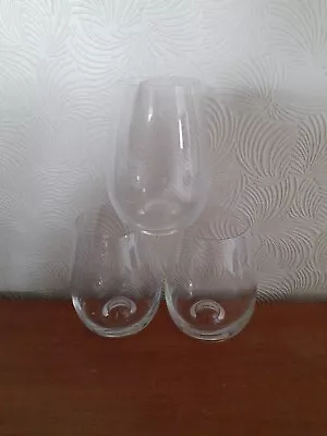 Buy 3 X Dartington Glass/Crystal Stemless Wine Glasses • 12£