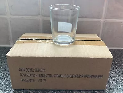Buy NEW YANKEE CANDLE Essential Straight Clear Glass Votive Holders - 6 Pack • 8£