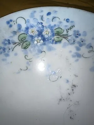 Buy X2 Bavaria Germany Hand Painted Blue Flowers Antique Plates 1 Stamped 1 Signed • 18.47£