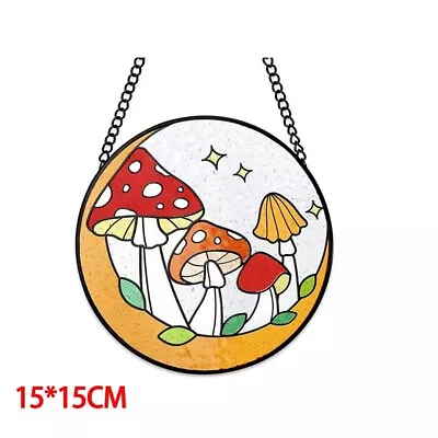 Buy Mushroom Stained Glass Suncatcher Window Wall Hanging Ornament Home Office N • 9.10£