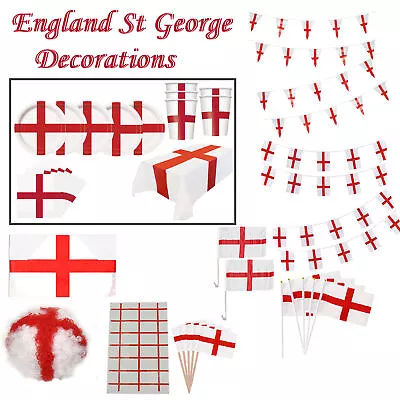 Buy England Flag Party Bunting Tableware St George's Day Decorations • 3.89£