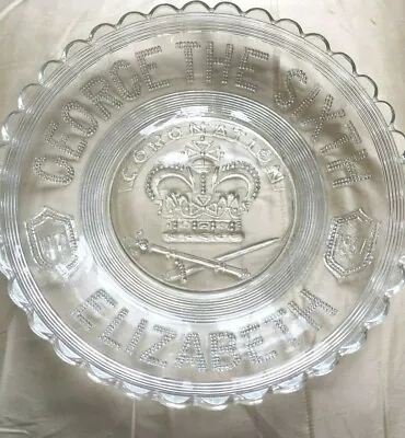 Buy Coronation Dish George The Sixth 1937 Pressed Glass  In Nice Condition. • 8£