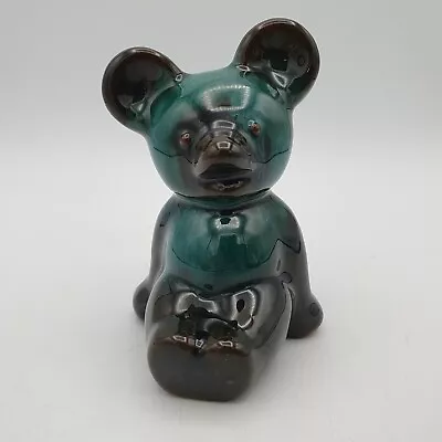 Buy Vintage Ceramic Teddy Bear Sitting Pottery Blue Green Made In Canadian • 12.99£