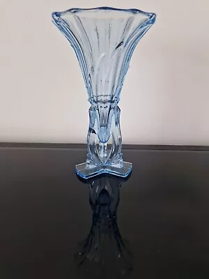 Buy Czech 1930's Vintage 6¾  Art Deco Blue Glass Rocket Vase • 10£