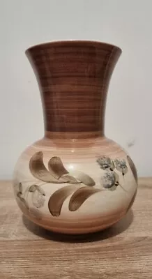 Buy Ceramic Floral Vase Jersey Pottery Brown Colour Signed C.I. Approx Height 8ins.. • 18£