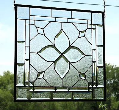 Buy Stained Glass Window Hanging,panel Square 21.75   3SQFT Handmade MADE TO  ORDER • 277.13£