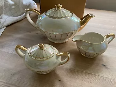 Buy Sadler  Pearlescent Vintage Teapot Milk Jug And Sugar Bowl • 44.99£