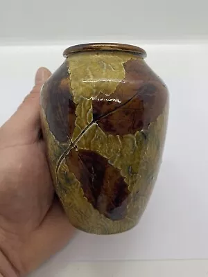 Buy Royal Doulton Stoneware Autumn Leaves Foliage Vase 12.5cm Tall X8531F 5828 • 60£