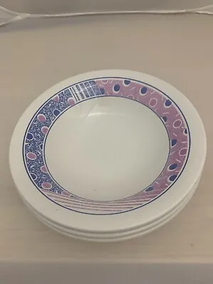 Buy Retro Breakfast Bowl Staffordshire Tableware Pink Purple 7'' 80s 90s • 16.53£