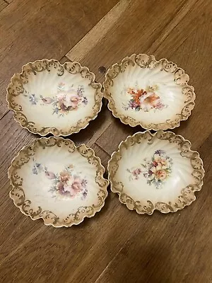 Buy Vintage Scalloped Dishes Floral Delicate X4 • 25£