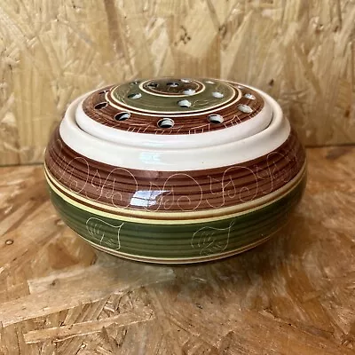 Buy Dragon Welsh Pottery Rhayader Hand Painted Striped Bulb Rose Bowl Planter • 6.99£