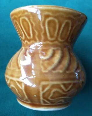 Buy Vintage Dragon Pottery Vase Made In Wales Light Brown Rare Pattern Rhayader • 12£