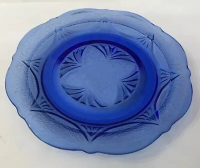 Buy Vtg American Depression Glass Hazel Atlas Royal Lace Cobalt Blue 15cm Side Plate • 16£