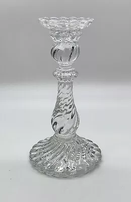 Buy Vintage Baccarat Bambous Swirl Clear Crystal Glass Single Light Candlestick 9  • 71.82£