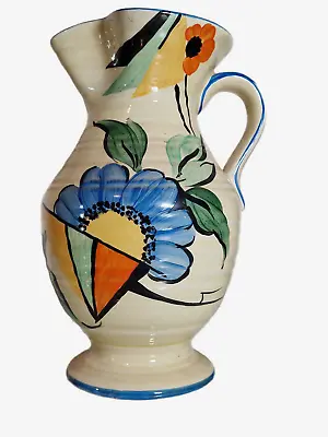 Buy Beswick Hand Painted Jug~ Abstract Floral~Art Deco Piece, 1920's Vintage Signed • 42£