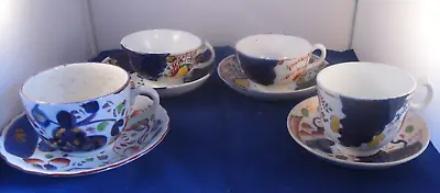 Buy 8 Piece Antique Allertons Gaudy Welsh Tea Cups & Saucers.Decorative Hand Painted • 15.95£