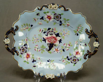 Buy William Ridgway Pink Purple Cobalt Floral Blue Earthenware Oval Dessert Dish • 233.14£
