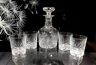 Buy Edinburgh Crystal “Star Of Edinburgh” Design - Decanter + 4 Whiskey Tumblers Set • 250£