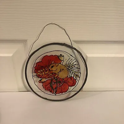 Buy Vintage Stained Glass Colourful Mouse Floral Hanging Sun Catcher Window Decor • 24.99£