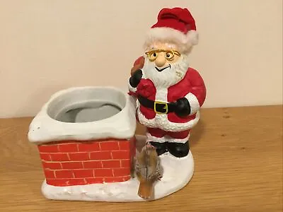 Buy Father Christmas Standing By Chimney With Robin Ornament Length 12 Cm • 3.50£