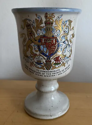Buy Grayshott Pottery Goblet Charles & Diana 1981 • 3£