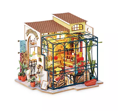 Buy 🇬🇧 Emilys Flower Shop ROBOTIME Rolife DIY LED 1:24 Miniature Dollhouse Model • 31.49£