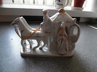 Buy Capodimonte Italian Porcelain Horse & Carriage. RARE Vintage.Perfect Condition. • 55£