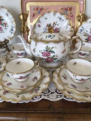 Buy Royal Crown Derby Teaset -Derby Days- Butterflies -Fluted Edge -Teapot 28 Pce • 1,500£